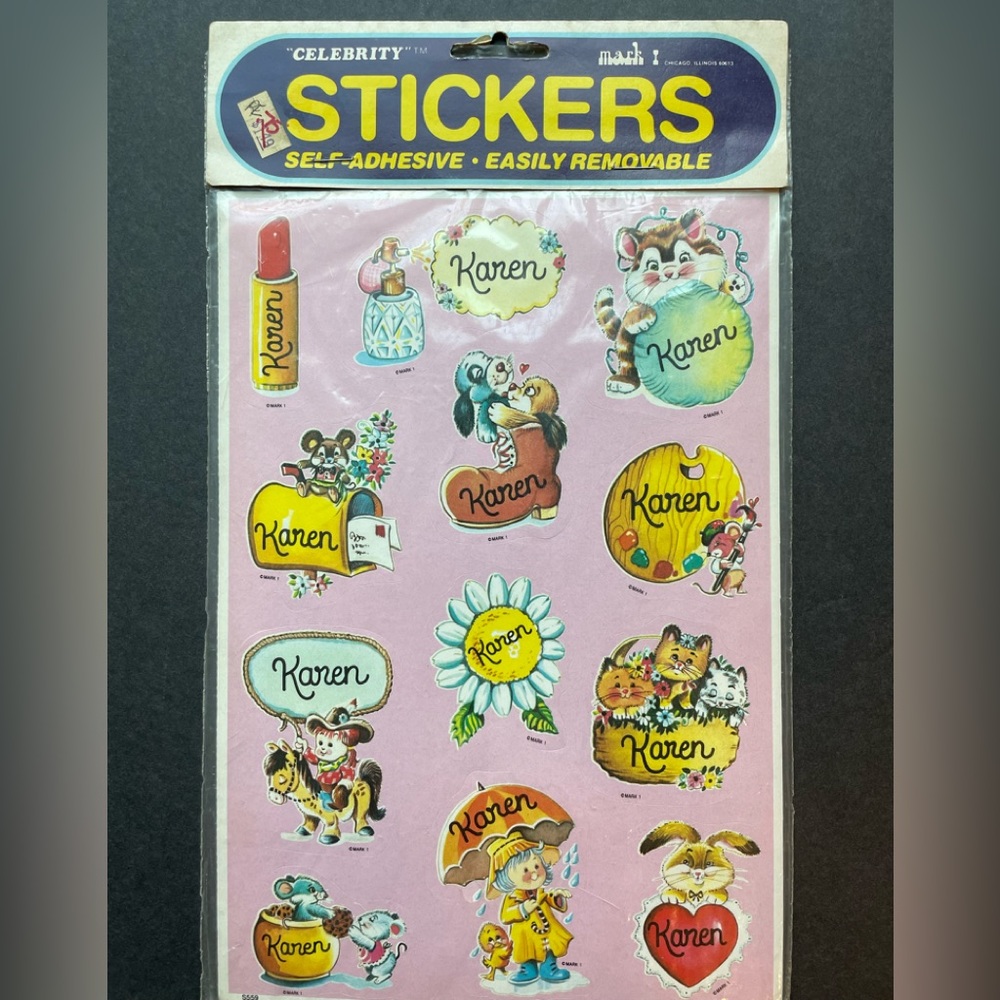 Vintage KAREN stickers. Made in Chicago by MARK 1.